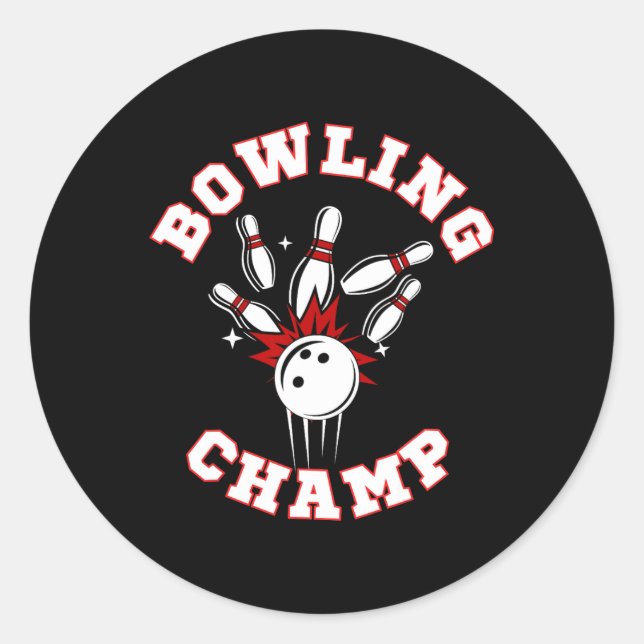 Sticker Rond Bowling Champ Champion  (Devant)
