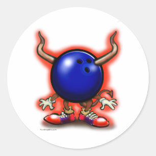 Sticker Rond Bowling Demon