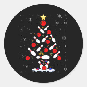 Sticker Rond Bowling Funky Noël Lumières Noël Pour Hommes W
