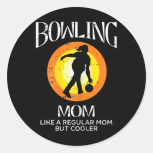 Sticker Rond Bowling Maman Glacière Retro Mères Jour Bowler mam