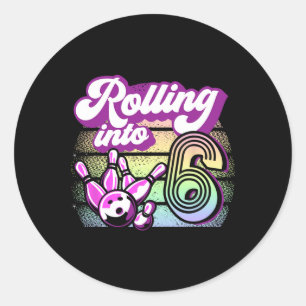 Sticker Rond Bowling Party Rolling En 6 Bowling Anniversaire