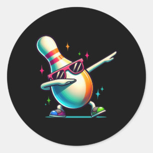 Sticker Rond Bowling Pin Dabbing Sungles Bowler Player Kids Boy