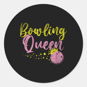 Sticker Rond Bowling Team Queen Women Girls Gift Bowling