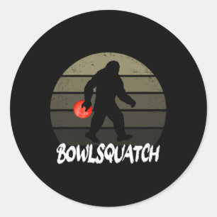 Sticker Rond Bowlsquatch Bowling Ll Sasquatch Bowler Sq