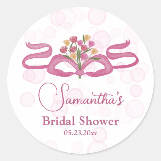 Sticker Rond Bows & Bouquets Flower Bloom Bar Bridal Shower