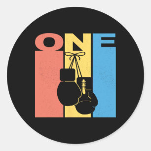 Sticker Rond Boxe 1 Anniversaire Boy Girl Boxe 1 An
