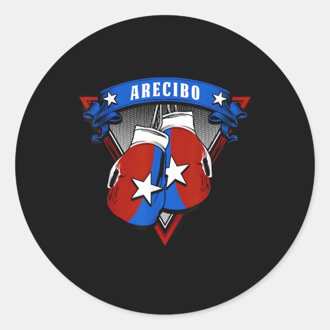 Sticker Rond Boxe Arecibo Porto Rico (Devant)