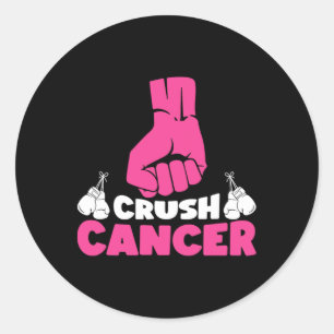 Sticker Rond Boxe de cancer du col rose Ribbon Cancer du sein A