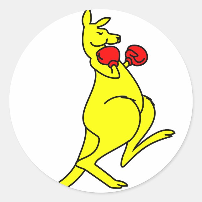Sticker Rond Boxe Kangaroo (Devant)