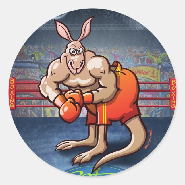 Sticker Rond Boxe Kangaroo (Devant)