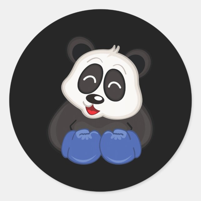 Sticker Rond Boxe - Ours Panda (Devant)