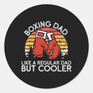 Sticker Rond Boxe papa - Boxe Moves Boxing Coach Boxer