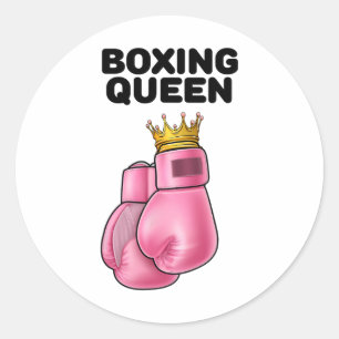 Sticker Rond Boxe Queen Femen Boxing Girls Boxer Boxer 1