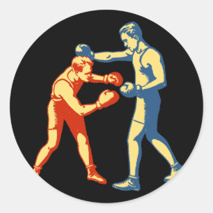 Sticker Rond Boxe rétro