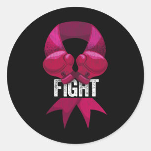 Sticker Rond Boxe rose Glove Sensibilisation Lutte Cancer du se