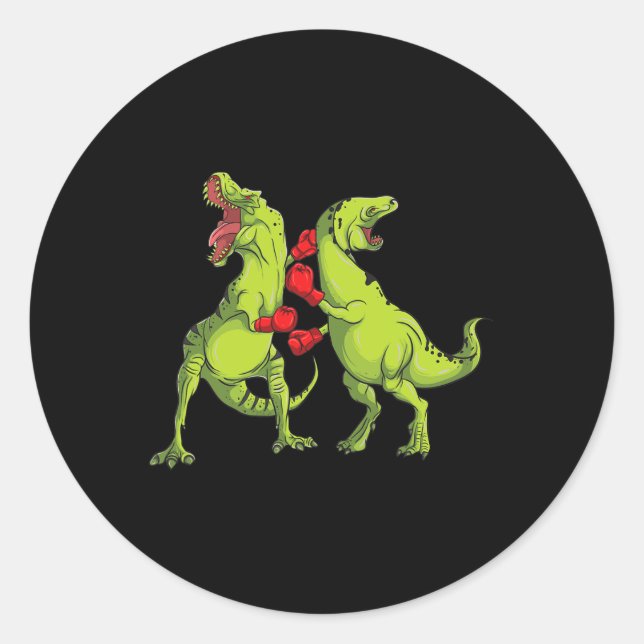 Sticker Rond Boxe T-rex  (Devant)