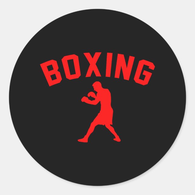 Sticker Rond Boxer Boxer Boxer Ventilateur Boxing Trainer Boxer (Devant)