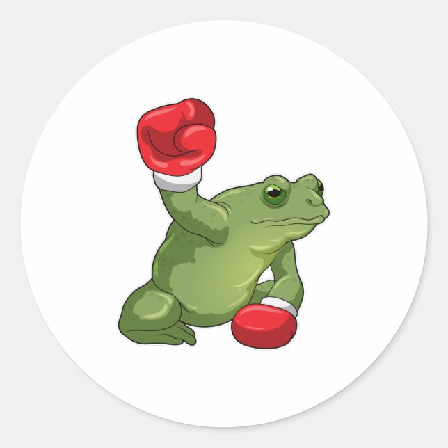 Sticker Rond Boxer Boxing Gloves (Devant)