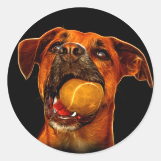 Sticker Rond Boxer Dog Art Moderne