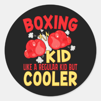 Sticker Rond Boxer Enfant Comme Un Enfant Régulier Mais Boxer G