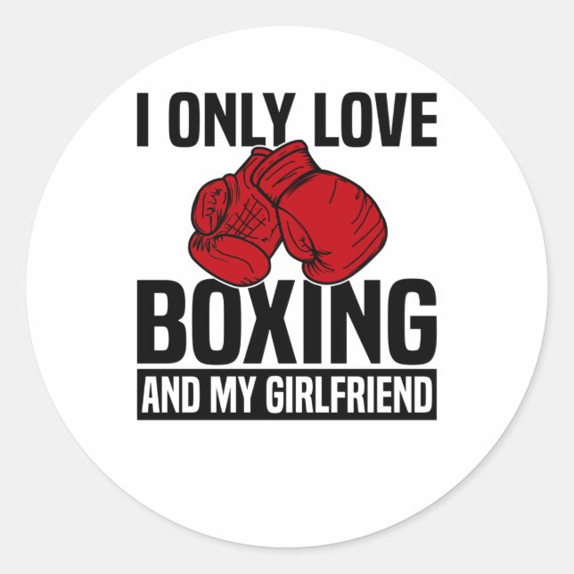 Sticker Rond Boxer Gants Boxer Boxer Match Martial Arts (Devant)