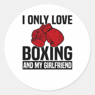 Sticker Rond Boxer Gants Boxer Boxer Match Martial Arts