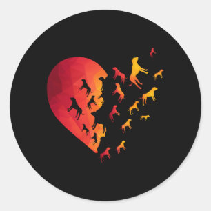 Sticker Rond Boxer Heart Chien Propriétaire Dons Animaux Drôle 