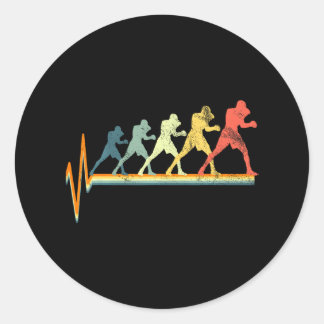 Sticker Rond Boxer Heartbeat Boxer Love