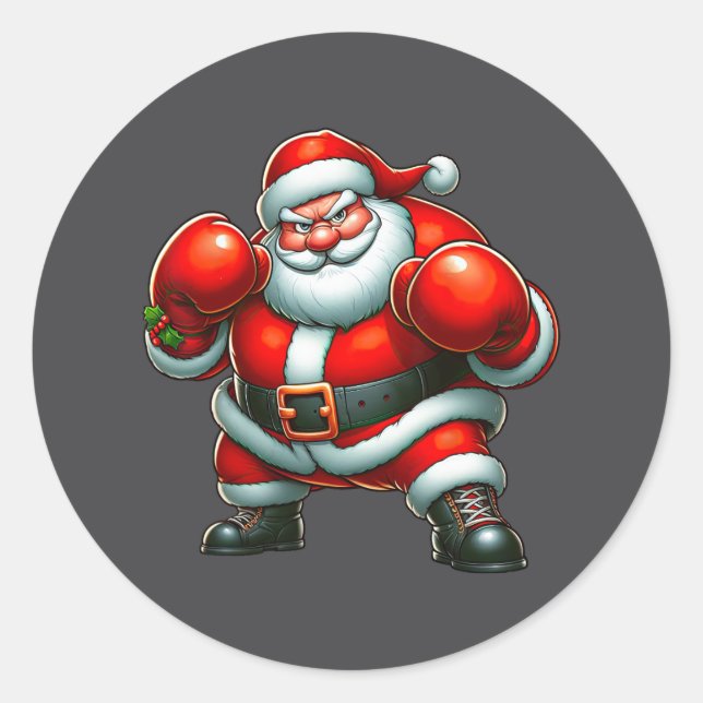 Sticker Rond Boxer Joyeux Noël Xm (Devant)