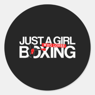 Sticker Rond Boxer Juste Une Fille Qui Aime Boxer