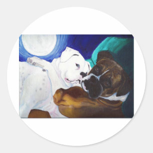 Sticker Rond Boxeurs éclatés