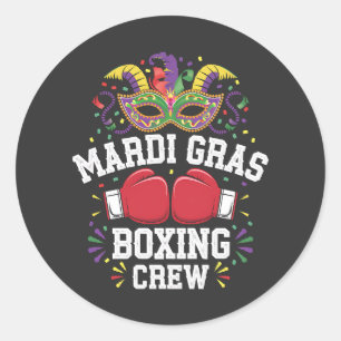 Sticker Rond Boxing Crew, plongez dans Mardi Gras.