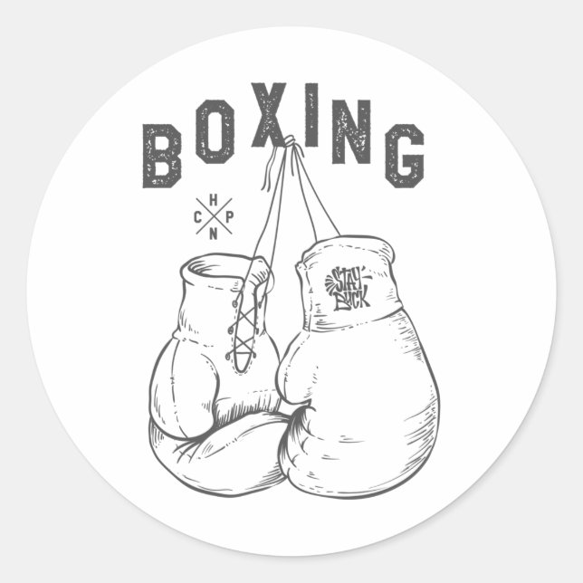 Sticker Rond Boxing gloves (Devant)