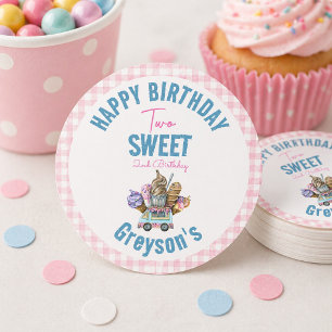 Sticker Rond Boy Ice Cream Camion Deux Sweet 2e Anniversaire