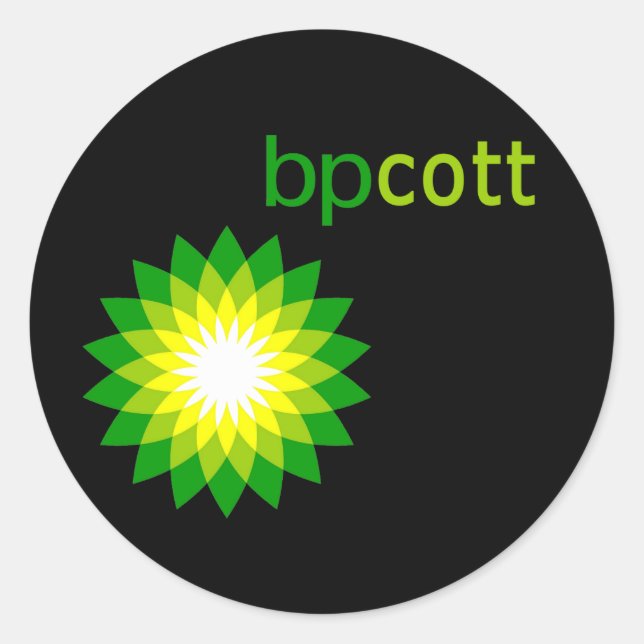Sticker Rond Boycott BP Huile T-shirts, Sacs fourre-tout, Mugs (Devant)