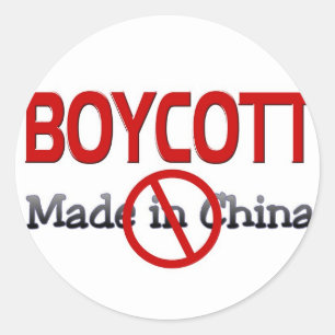STICKER ROND BOYCOTT FAIT EN CHINE