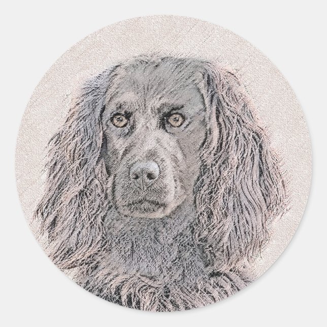 Sticker Rond Boykin Peinture Espagnole - Cute Original Chien Ar (Devant)