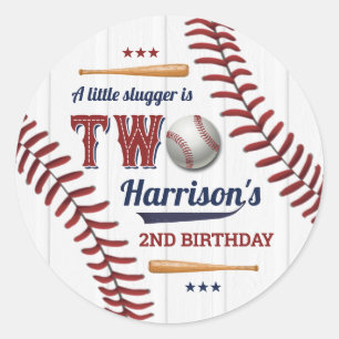 Sticker Rond Boys Baseball 2e anniversaire