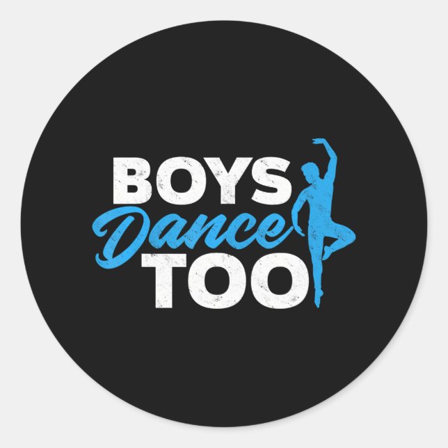 Sticker Rond Boys Dance Too Cool Ballet Danseuse (Devant)