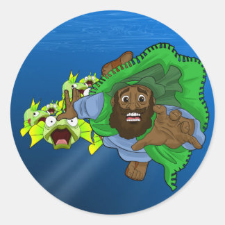 Sticker Rond BPA Classic Round "Swallow by a Fish"