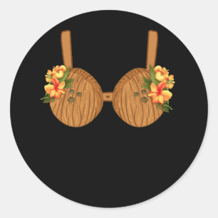 Sticker Rond Bra de noix de coco d'été Costume d'Halloween Hawa