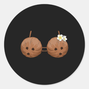 Sticker Rond Bra de noix de coco d'été Costume d'Halloween Hawa