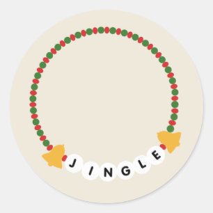 Sticker Rond Bracelet d'amitié Jingle Bells Noël