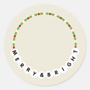 Sticker Rond Bracelet D'Amitié Joyeux Et Lumineux Noël