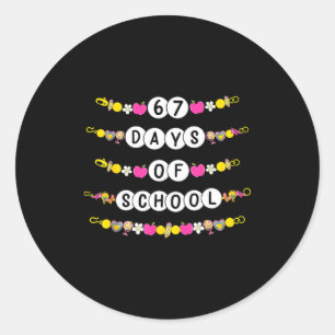 Sticker Rond Bracelets 67 Jours D'école Enfants Plus Intelligen