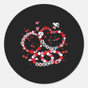 Sticker Rond Bracelets d'amitié de la Saint-Valentin Happy Xoxo