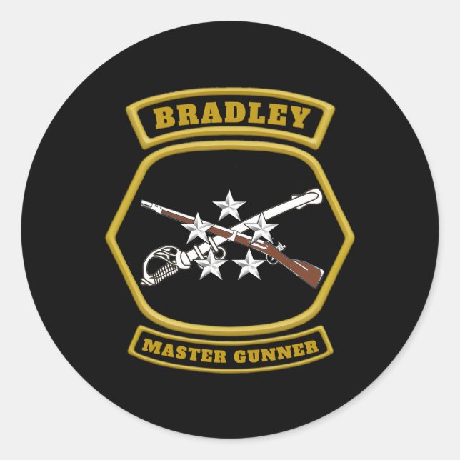 Sticker Rond Bradley Master Gunner Emblem (Devant)