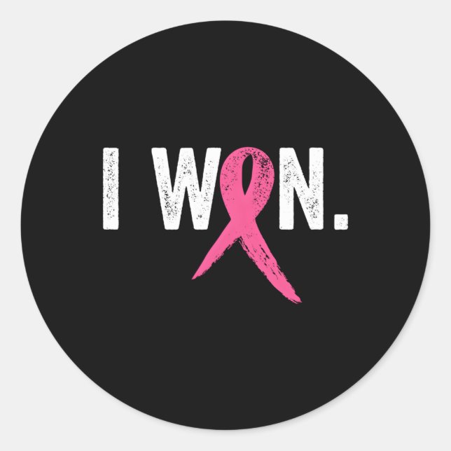 Sticker Rond Braille Cancer Survivor I Won Breast Cancer Awaren (Devant)