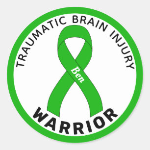 Sticker Rond Brain traumatique Brain Brain Brain Blancs