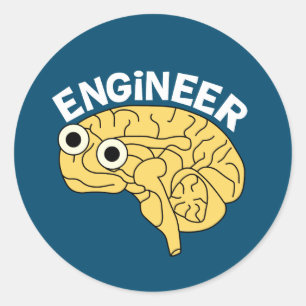 Sticker Rond Brainy Engineer